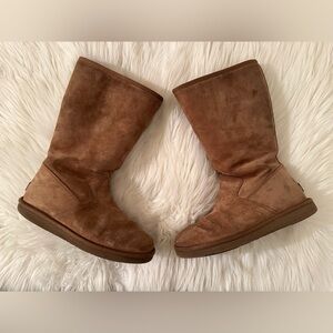 UGG Australia Women’s Chestnut Suede Shearling Lined Side Zip Boots Size 9